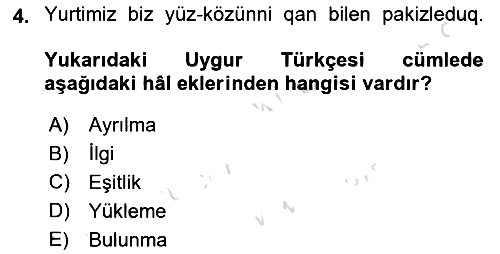 Çağdaş Türk Yazı Dilleri 2 2025-2026 Yaz Okulu Sınavı - 4. soru