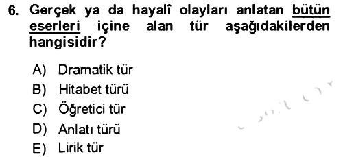 Eleştiri Kuramları 2021-2022 Ara Sınav - 6. soru