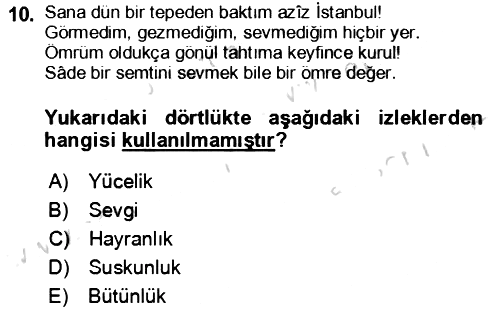 Eleştiri Kuramları 2023-2024 Ara Sınav - 10. soru