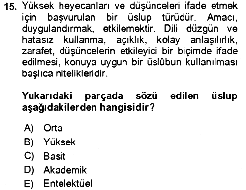 Eleştiri Kuramları 2023-2024 Ara Sınav - 15. soru