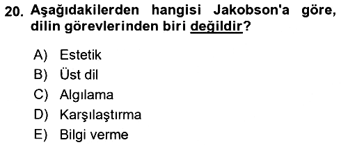 Eleştiri Kuramları 2017-2018 Dönem Sonu Sınavı - 20. soru