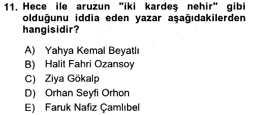 Eleştiri Tarihi 2017-2018 3 Ders Sınavı - 11. soru