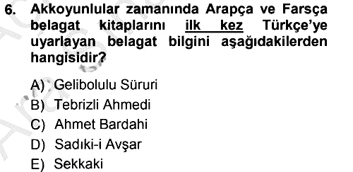Eleştiri Tarihi 2012-2013 Ara Sınav - 6. soru