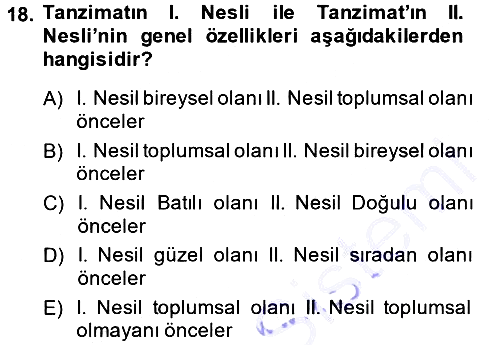 Eleştiri Tarihi 2013-2014 Ara Sınav - 18. soru