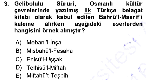 Eleştiri Tarihi 2015-2016 Ara Sınav - 3. soru