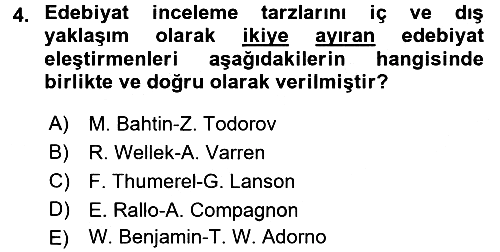 Eleştiri Tarihi 2016-2017 Ara Sınav - 4. soru
