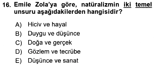 Eleştiri Tarihi 2019-2020 Ara Sınav - 16. soru