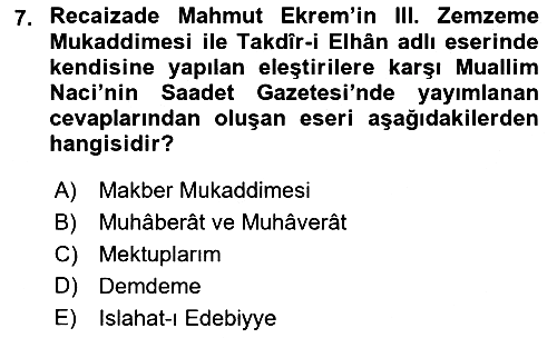 Eleştiri Tarihi 2023-2024 Ara Sınav - 7. soru