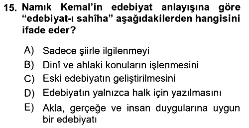 Eleştiri Tarihi 2025-2026 Ara Sınav - 15. soru