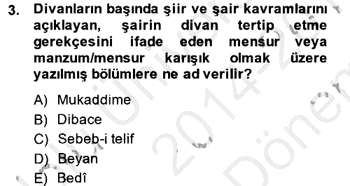 Eleştiri Tarihi 2014-2015 Dönem Sonu Sınavı - 3. soru