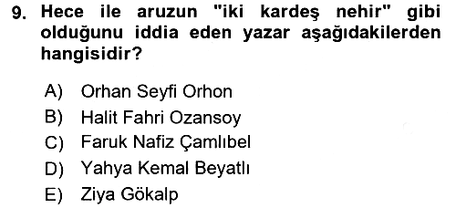 Eleştiri Tarihi 2016-2017 Dönem Sonu Sınavı - 9. soru