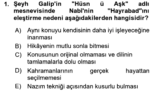 Eleştiri Tarihi 2017-2018 Dönem Sonu Sınavı - 1. soru