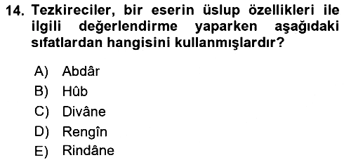 Eleştiri Tarihi 2022-2023 Dönem Sonu Sınavı - 14. soru