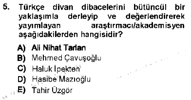 Eleştiri Tarihi 2012-2013 Tek Ders Sınavı - 5. soru