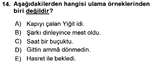Eski Türk Edebiyatına Giriş: Biçim ve Ölçü 2017-2018 Dönem Sonu Sınavı - 14. soru