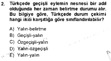 Genel Dilbilim 1 2014-2015 Dönem Sonu Sınavı - 2. soru