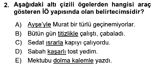 Genel Dilbilim 2 2021-2022 Dönem Sonu Sınavı - 2. soru