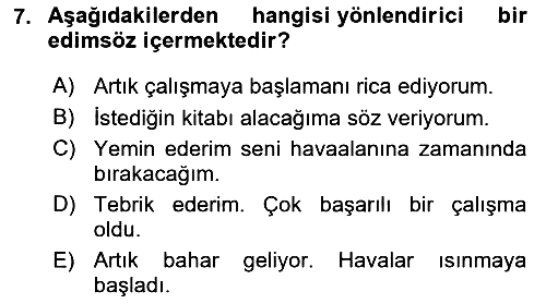 Genel Dilbilim 2 2023-2024 Dönem Sonu Sınavı - 7. soru