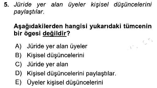 Genel Dilbilim 2 2020-2021 Yaz Okulu Sınavı - 5. soru