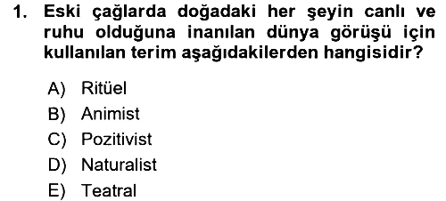 Halk Edebiyatına Giriş 1 2015-2016 Ara Sınav - 1. soru