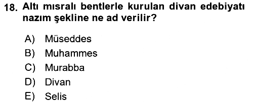 Halk Edebiyatına Giriş 1 2016-2017 Ara Sınav - 18. soru