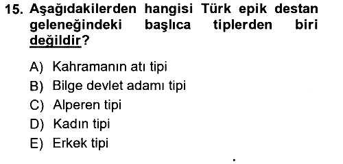 Halk Edebiyatına Giriş 1 2012-2013 Dönem Sonu Sınavı - 15. soru