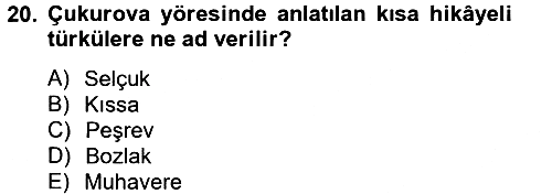 Halk Hikayeleri 2013-2014 Ara Sınav - 20. soru