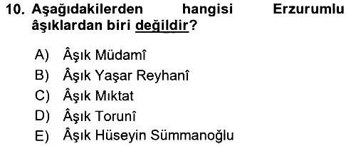 Halk Hikayeleri 2016-2017 Ara Sınav - 10. soru