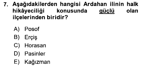 Halk Hikayeleri 2019-2020 Ara Sınav - 7. soru