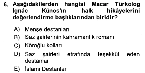 Halk Hikayeleri 2022-2023 Ara Sınav - 6. soru