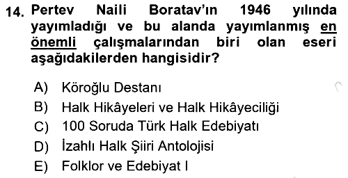 Halk Hikayeleri 2022-2023 Ara Sınav - 14. soru