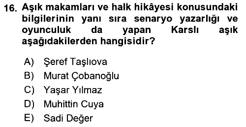 Halk Hikayeleri 2022-2023 Ara Sınav - 16. soru