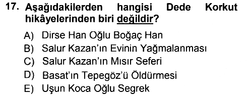 Halk Hikayeleri 2012-2013 Dönem Sonu Sınavı - 17. soru