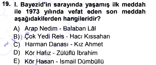 Halk Hikayeleri 2012-2013 Dönem Sonu Sınavı - 19. soru