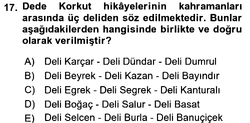 Halk Hikayeleri 2015-2016 Dönem Sonu Sınavı - 17. soru