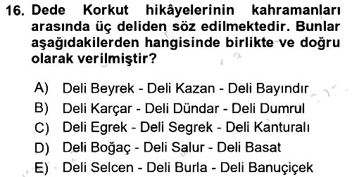Halk Hikayeleri 2022-2023 Dönem Sonu Sınavı - 16. soru