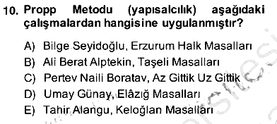 Halk Masalları 2013-2014 Ara Sınav - 10. soru