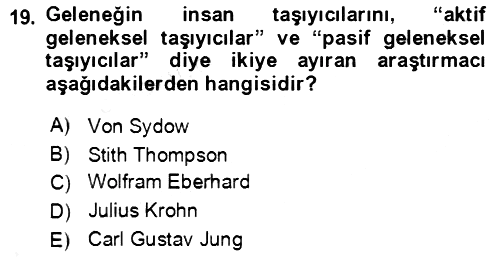 Halk Masalları 2018-2019 Ara Sınav - 19. soru