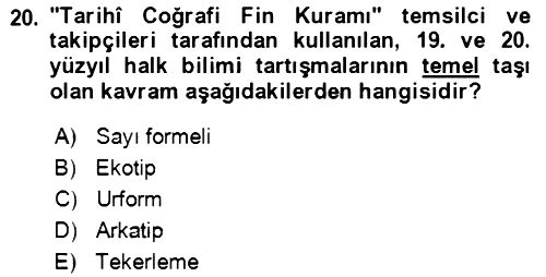 Halk Masalları 2021-2022 Ara Sınav - 20. soru