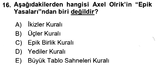 Halk Masalları 2023-2024 Ara Sınav - 16. soru