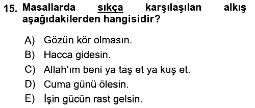 Halk Masalları 2025-2026 Ara Sınav - 15. soru