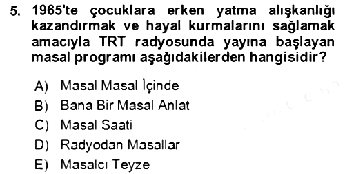 Halk Masalları 2017-2018 Dönem Sonu Sınavı - 5. soru