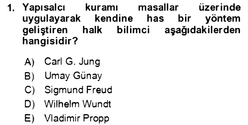 Halk Masalları 2021-2022 Dönem Sonu Sınavı - 1. soru