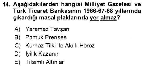 Halk Masalları 2021-2022 Dönem Sonu Sınavı - 14. soru