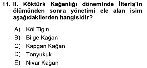 Orhun Türkçesi 2024-2025 Ara Sınav - 11. soru