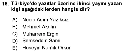 Orhun Türkçesi 2024-2025 Ara Sınav - 16. soru