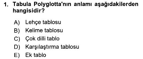 Orhun Türkçesi 2019-2020 Dönem Sonu Sınavı - 1. soru