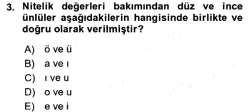 Osmanlı Türkçesine Giriş 1 2016-2017 Dönem Sonu Sınavı - 3. soru