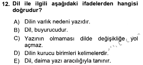 Osmanlı Türkçesine Giriş 1 2018-2019 Yaz Okulu Sınavı - 12. soru