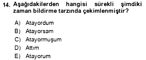 Osmanlı Türkçesine Giriş 2 2021-2022 Dönem Sonu Sınavı - 14. soru